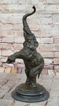 Load image into Gallery viewer, Majestic Rearing Elephant Bronze Statue – Wildlife Sculpture on Marble Base
