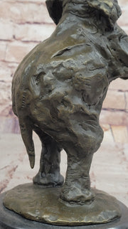 Majestic Rearing Elephant Bronze Statue – Wildlife Sculpture on Marble Base