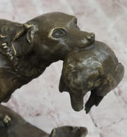 Hot Cast Bronze Golden Retriever Hunting Dog w/ Quail Statue Sculpture Art Decor