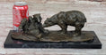 Load image into Gallery viewer, Two Playful Bears Bronze Sculpture Statue Bear Figure on Marble Base by Milo
