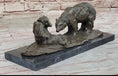 Load image into Gallery viewer, Two Playful Bears Bronze Sculpture Statue Bear Figure on Marble Base by Milo
