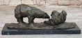 Load image into Gallery viewer, Two Playful Bears Bronze Sculpture Statue Bear Figure on Marble Base by Milo
