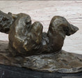 Load image into Gallery viewer, Two Playful Bears Bronze Sculpture Statue Bear Figure on Marble Base by Milo
