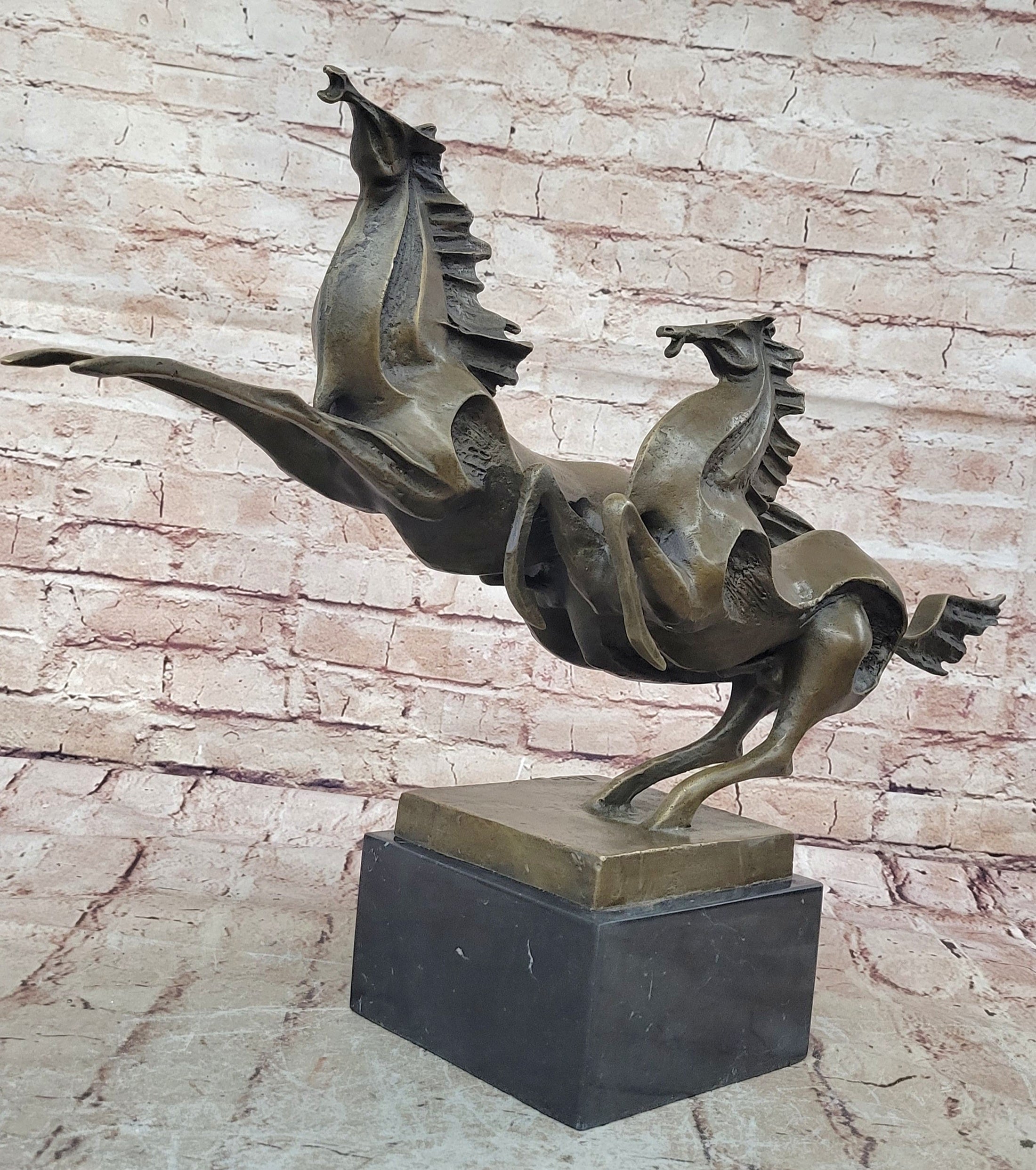 Abstract Galloping Horses Bronze Sculpture Original Equine Art Signed by Milo - Southlake Paws