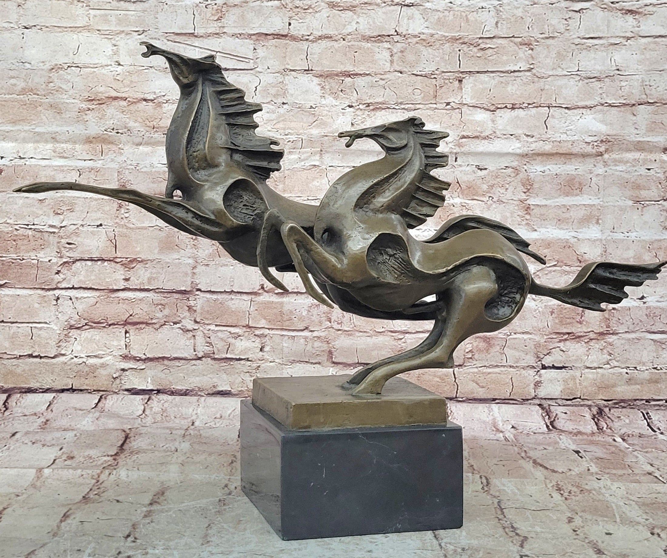 Abstract Galloping Horses Bronze Sculpture Original Equine Art Signed by Milo - Southlake Paws