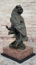 Load image into Gallery viewer, Milo Watchful Owl on Branch – Intricately Detailed Bronze Sculpture with Marble Base
