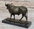 Load image into Gallery viewer, Bronze Bull Cow Cattle Sculpture Statue Figure on Marble Base by Milo
