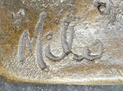 Bronze Bull Cow Cattle Sculpture Statue Figure on Marble Base by Milo