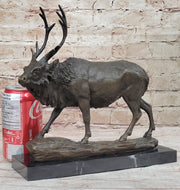 Signed Milo Male Deer Stag Buck Wildlife Bronze Sculpture Statue Figurine Art