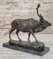 Signed Milo Male Deer Stag Buck Wildlife Bronze Sculpture Statue Figurine Art