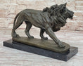 Load image into Gallery viewer, Young Male Lion Hot Cast Bronze Sculpture Wildlife Art Figure by Milo
