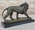 Load image into Gallery viewer, Young Male Lion Hot Cast Bronze Sculpture Wildlife Art Figure by Milo
