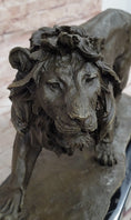 Load image into Gallery viewer, Young Male Lion Hot Cast Bronze Sculpture Wildlife Art Figure by Milo
