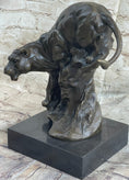 Load image into Gallery viewer, Pouncing Cougar Mountain Lion Cat Bronze Statue Sculpture Figure 11.5" x 12"
