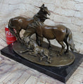 Load image into Gallery viewer, HORSES HARMONY STALLION BRONZE SCULPTURE STATUE HOT CAST MARBLE BASE FIGURINE SA
