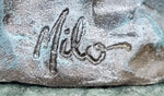 Bronze Bald Eagle Sculpture with Outstretched Wings on Green Marble Base by Milo