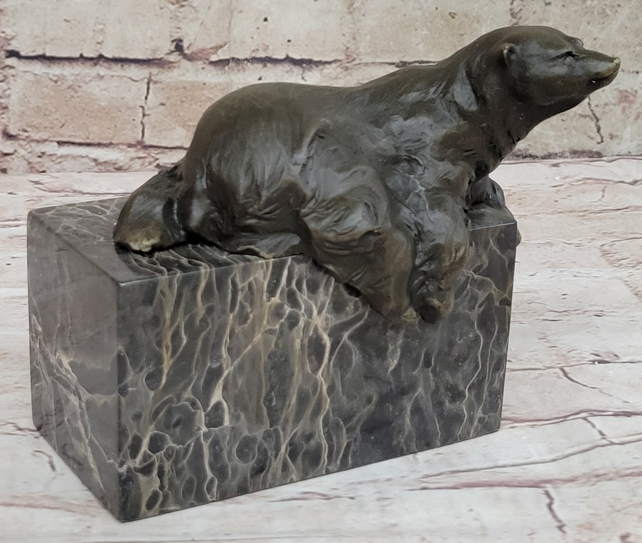 Art Deco Hot Cast Polar Bear Bookend Bookends Bronze Sculpture Statue Figurine