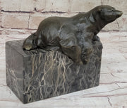 Art Deco Hot Cast Polar Bear Bookend Bookends Bronze Sculpture Statue Figurine