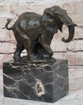 Load image into Gallery viewer, Miniature Elephant Bronze Metal Figurine Sculpture on Marble Base Signed Original
