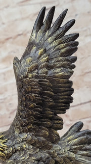 Art Deco Multi Color Patina American Bald Eagle Classic Bronze Statue Artwork