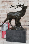 Load image into Gallery viewer, Signed Original Male Elk Mountain Deer Caribou Hunter Bronze Sculpture Art Decor
