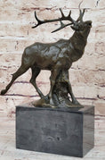 Load image into Gallery viewer, Signed Original Male Elk Mountain Deer Caribou Hunter Bronze Sculpture Art Decor
