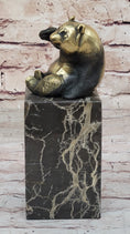 Load image into Gallery viewer, Real Bronze Panda Bear Bronze Figurine Sculpture on Marble Base by Milo

