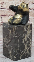 Load image into Gallery viewer, Real Bronze Panda Bear Bronze Figurine Sculpture on Marble Base by Milo
