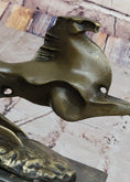 Load image into Gallery viewer, Abstract Modern Contemporary Horse Figurine Bronze Sculpture on Marble Base
