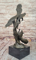 Load image into Gallery viewer, Two American Bald Eagles Fighting Bronze Sculpture Statue Decor Signed Original Art

