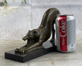 Load image into Gallery viewer, Greyhound or Saluki Racing Dog Bronze Statue Sculpture Figure on Marble Base 6" x 10"
