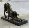 Load image into Gallery viewer, Greyhound or Saluki Racing Dog Bronze Statue Sculpture Figure on Marble Base 6" x 10"
