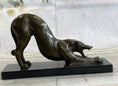 Load image into Gallery viewer, Greyhound or Saluki Racing Dog Bronze Statue Sculpture Figure on Marble Base 6" x 10"
