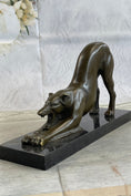 Load image into Gallery viewer, Greyhound or Saluki Racing Dog Bronze Statue Sculpture Figure on Marble Base 6" x 10"
