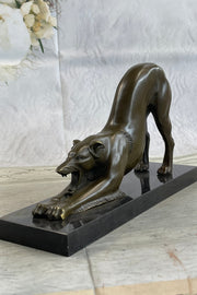 Greyhound or Saluki Racing Dog Bronze Statue Sculpture Figure on Marble Base 6