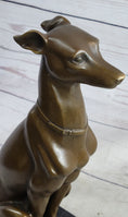 Load image into Gallery viewer, Greyhound Guardian Dog Bronze Metal Statue Sculpture Signed on Marble Base
