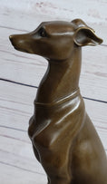 Load image into Gallery viewer, Greyhound Guardian Dog Bronze Metal Statue Sculpture Signed on Marble Base
