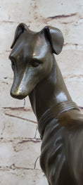Load image into Gallery viewer, Handmade LARGE Bronze of a Whippet Greyhound Dog Classic Masterpiece Figurine
