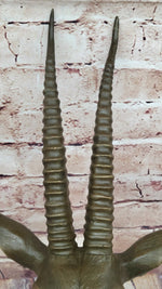 Graceful Gazelle Bronze Sculpture Bust with Intricate Details - Wall Mounted