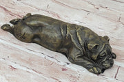 Hot Cast Bronze Bulldog Cute Puppy Pet Original Art Collectible Dog Art