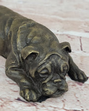 Hot Cast Bronze Bulldog Cute Puppy Pet Original Art Collectible Dog Art