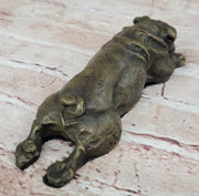 Hot Cast Bronze Bulldog Cute Puppy Pet Original Art Collectible Dog Art