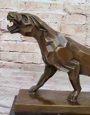 Henry Moore Modern Art Abstract Jaguar Panther Cougar Lion Bronze Sculpture
