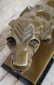 Henry Moore Modern Art Abstract Jaguar Panther Cougar Lion Bronze Sculpture