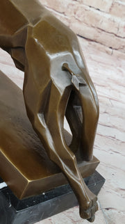 Henry Moore Modern Art Abstract Jaguar Panther Cougar Lion Bronze Sculpture