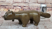 Handcrafted Large Botero Cat Gato Feline Animal Bronze Sculpture Figurine Figure