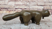 Handcrafted Large Botero Cat Gato Feline Animal Bronze Sculpture Figurine Figure