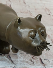 Handcrafted Large Botero Cat Gato Feline Animal Bronze Sculpture Figurine Figure