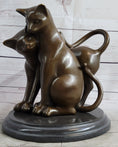 Load image into Gallery viewer, Art Deco Two Large Household Cat Playing with each other Bronze Sculpture Statue

