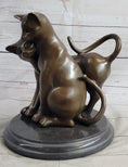 Load image into Gallery viewer, Art Deco Two Large Household Cat Playing with each other Bronze Sculpture Statue

